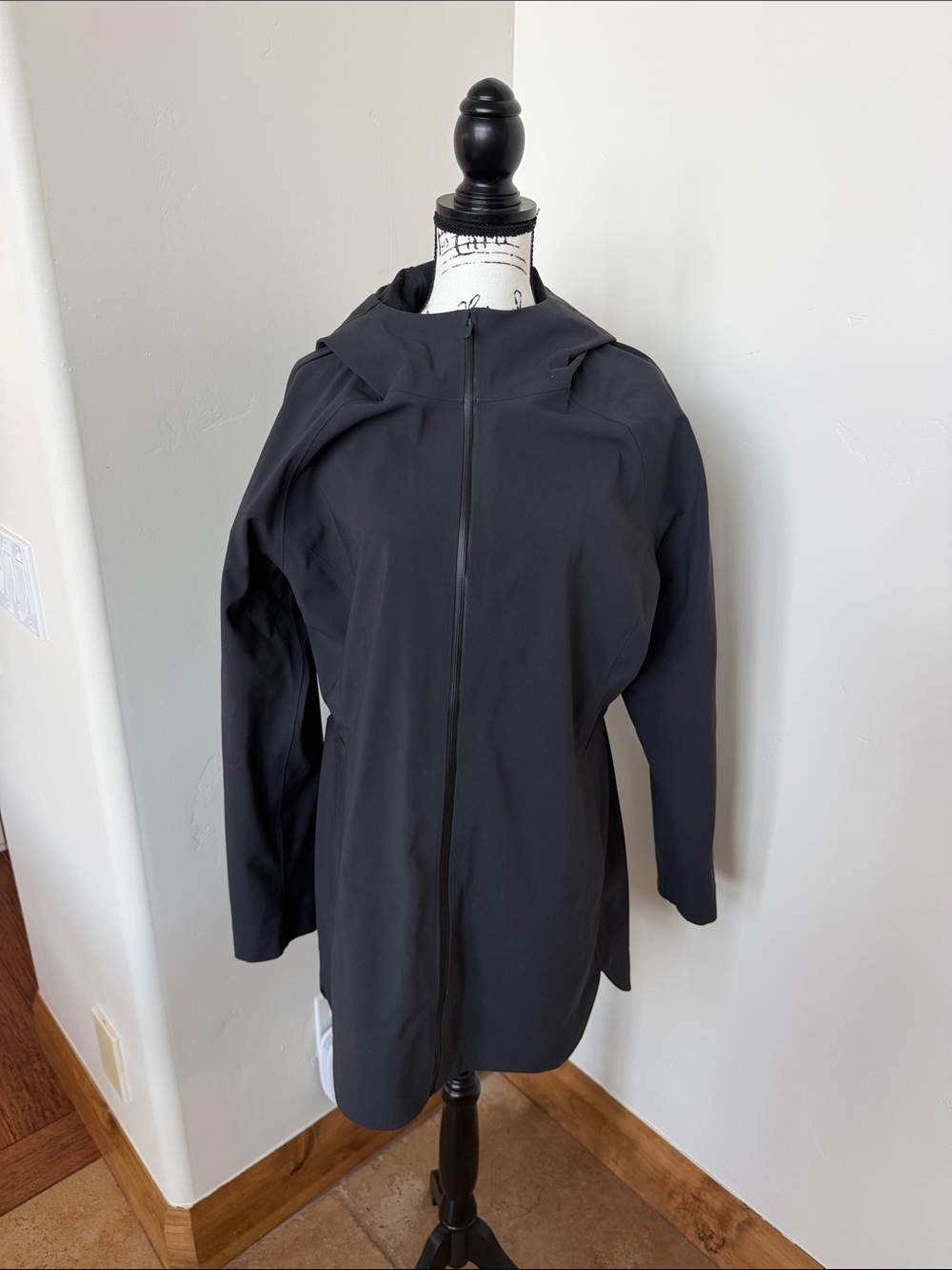 lululemon athletica Black Hooded Zip Trench
